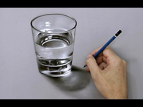 480x360 Realistic Glass Cup Of Water Drawing Made With Pencil White - Drawing Glass