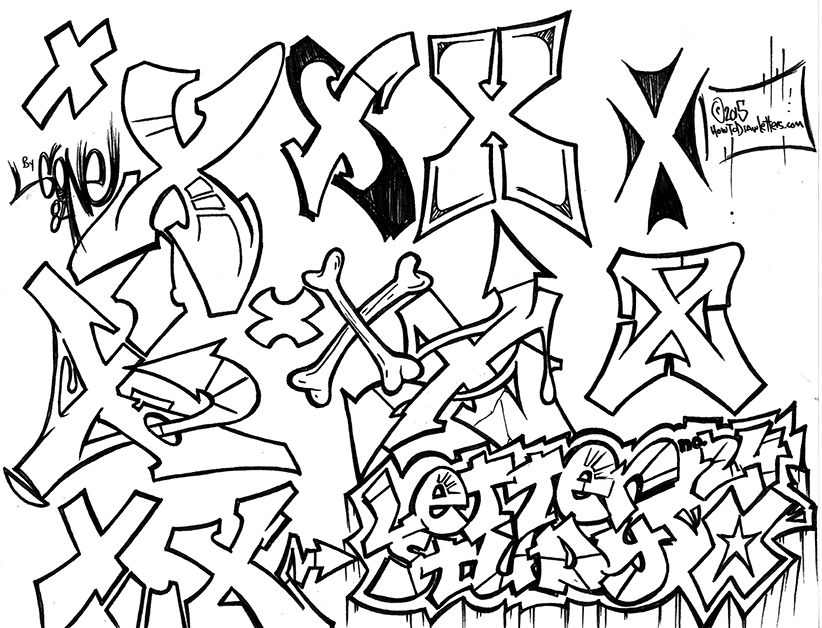 822x628 How To Draw Letters - Drawing Graffiti Letters