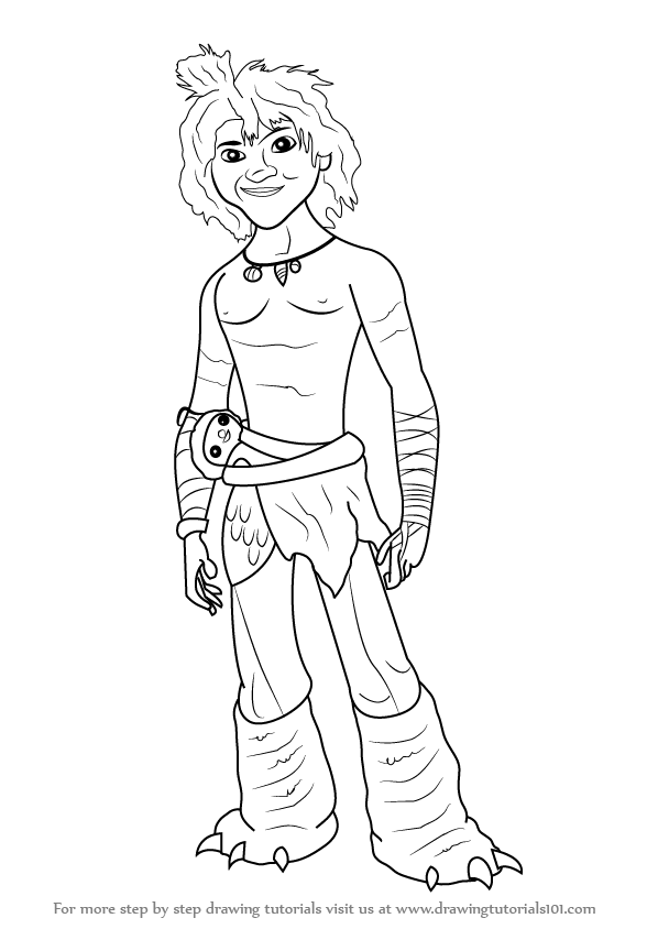 598x844 Learn How To Draw Guy From The Croods - Drawing Guy