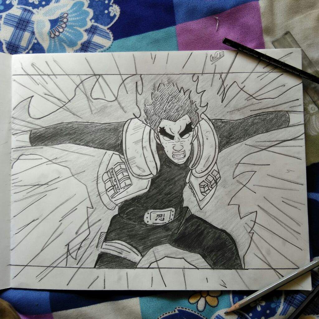 1024x1024 Might Guy Eight Gates Open!! Drawing Naruto Amino - Drawing Guy