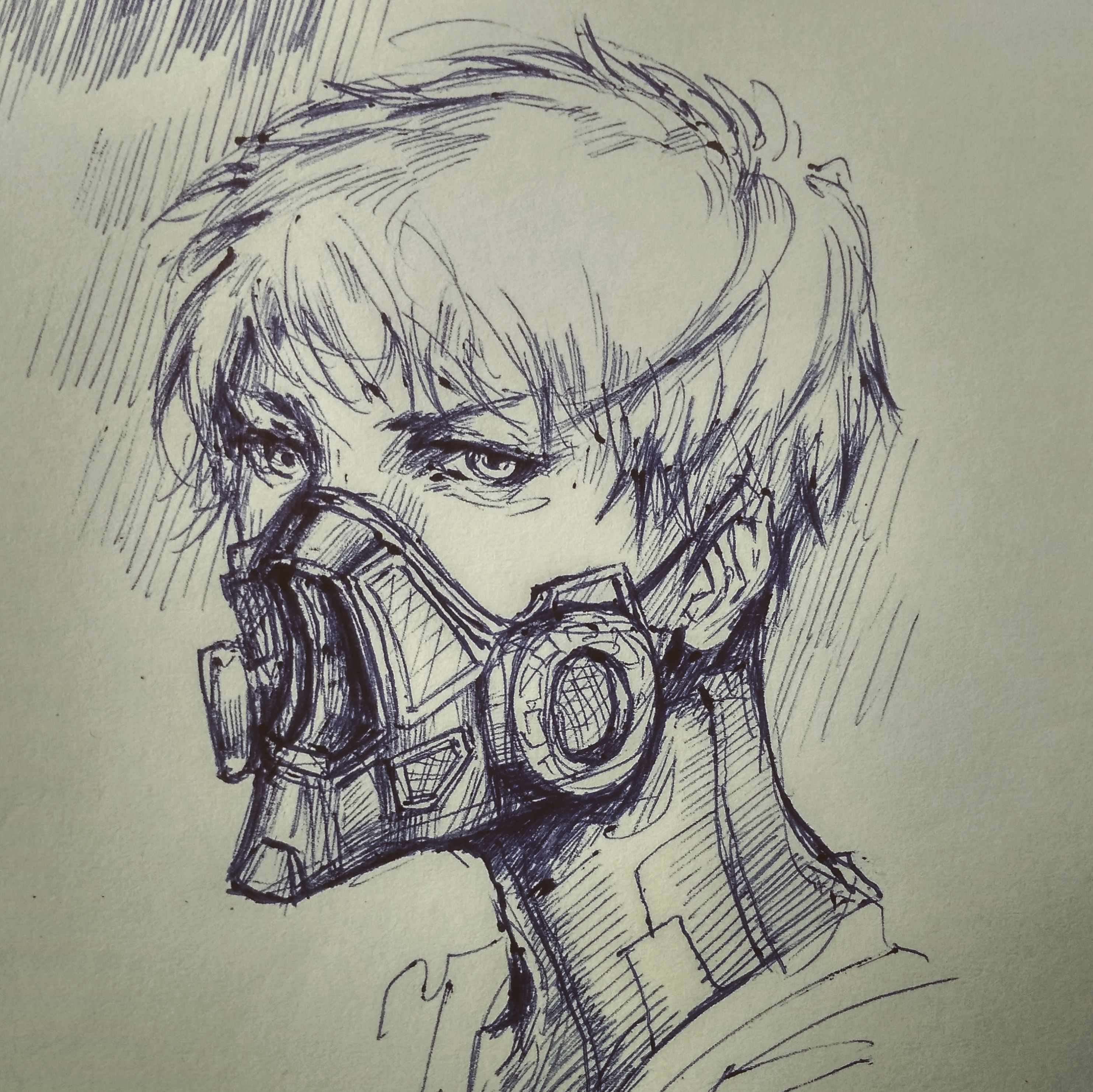 2966x2965 Masked Guy Sketch Drawing - Drawing Guy