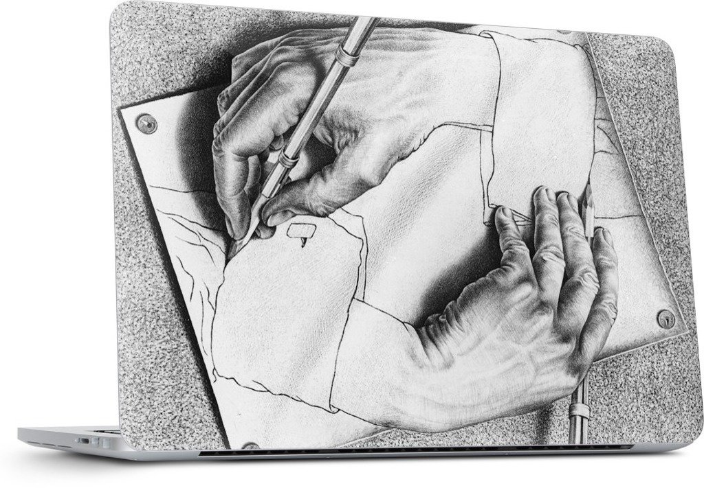 1024x711 Drawing Hands Macbook Skin - Drawing Hands Escher