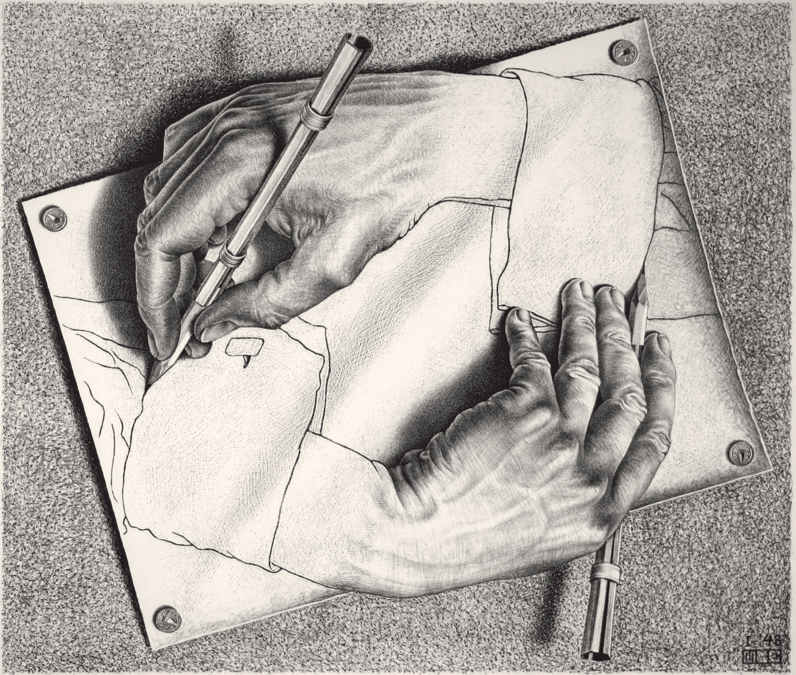 1600x1358 the magical world of m c escher philadelphia fine art fair - Drawing Hands Escher