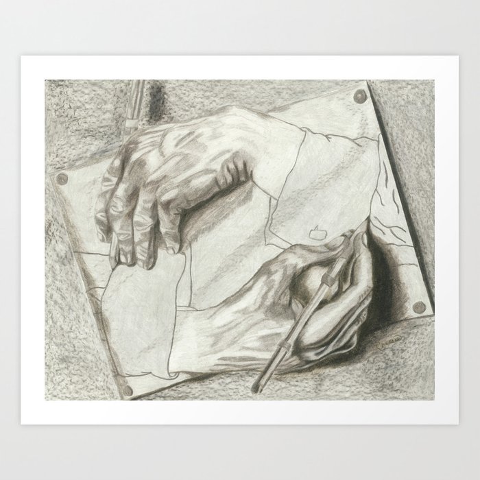 700x700 drawing hands, mc escher art print - Drawing Hands Escher