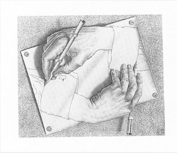 600x520 Drawing Hands - Drawing Hands Escher
