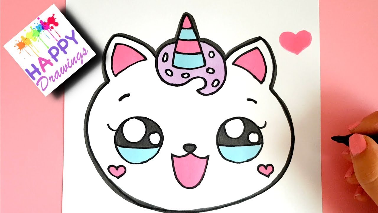 1280x720 How To Draw A Cute Caticorn Emoji Easy - Drawing Happy