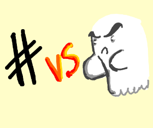 300x250 Hashtags Vs Ghost Drawing - Drawing Hashtags