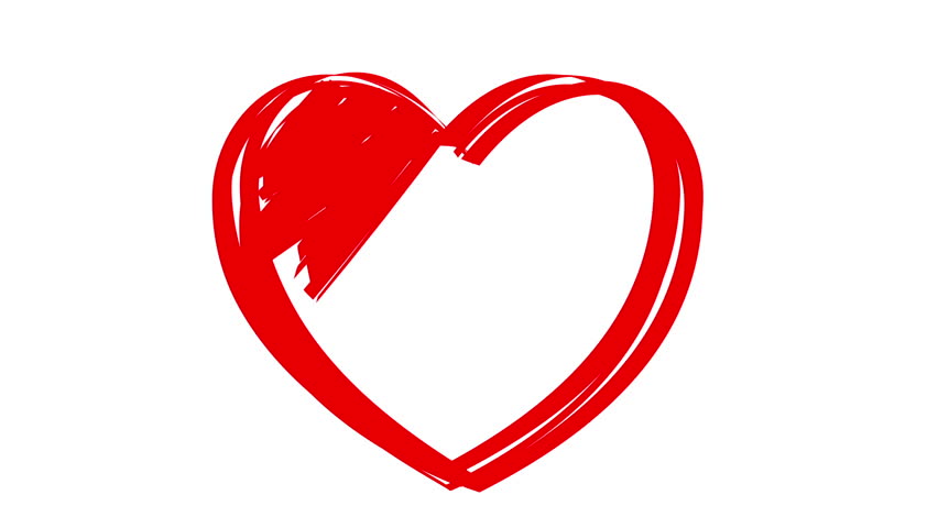 852x480 Stokovoe Video Heart, Animation - Drawing Heart