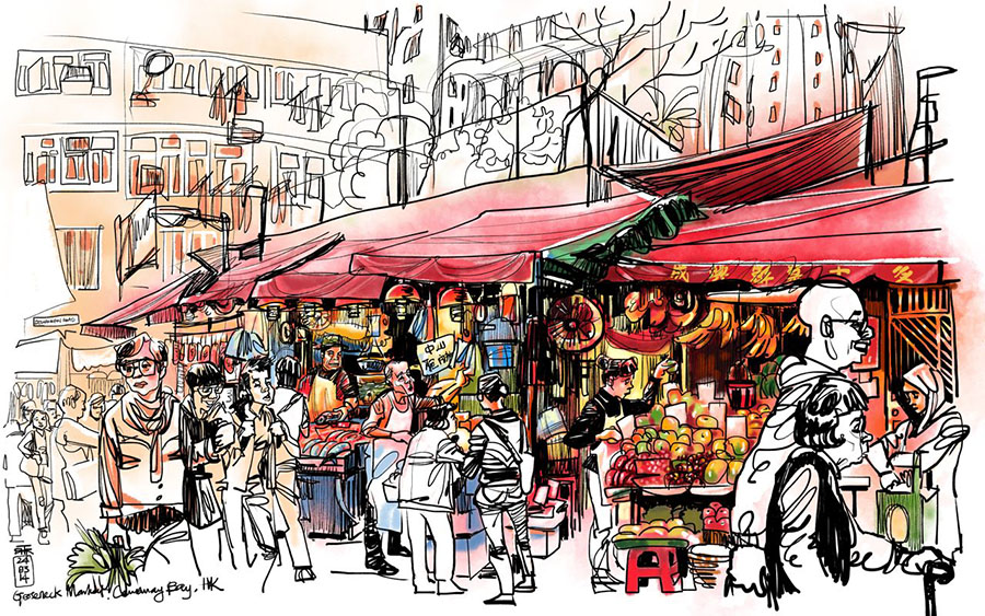 900x563 sketching hong kong on an ipad the work of rob sketcherman - Drawing Hk
