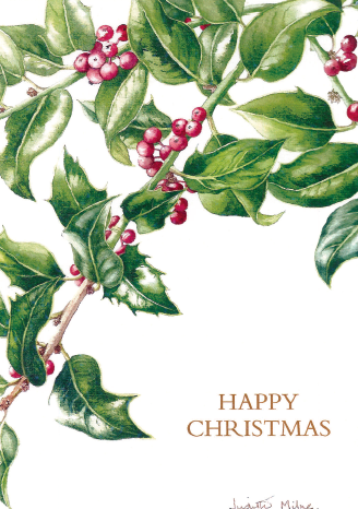 328x466 How To Paint And Draw Holly For Christmas Cards With Judith Milne - Drawing Holly Leaves And Berries