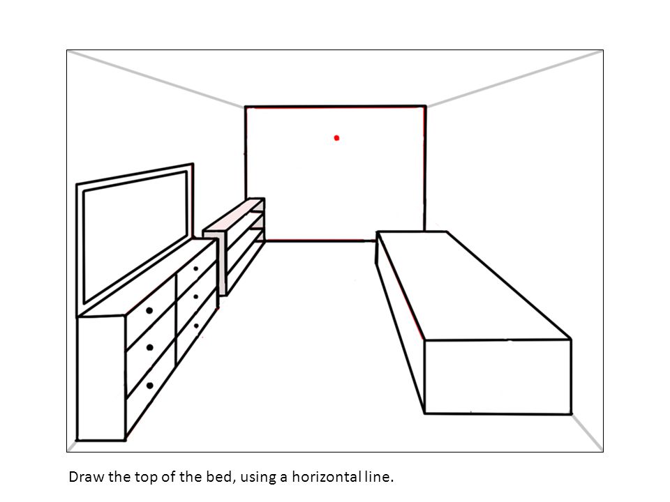 960x720 drawing furniture using one point perspective - Drawing Horizontal Line