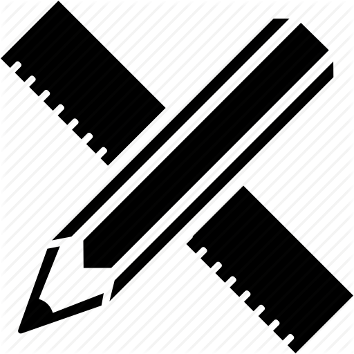 512x512 dimensions, measurement, pencil, pencil and ruler, ruler - Drawing Icon