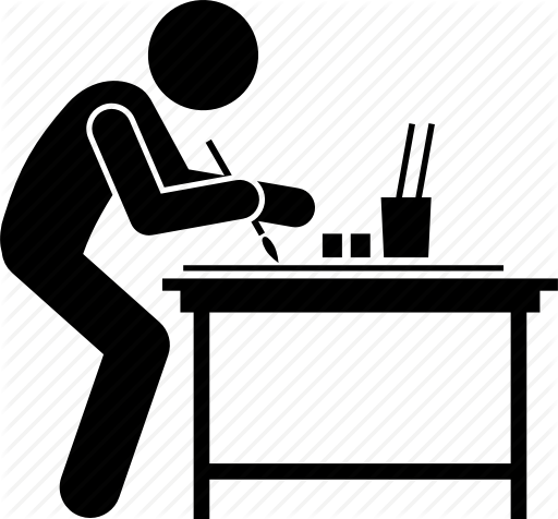 512x476 Drawing, Man, Paintbrush, Painting, Person, Table Icon - Drawing Icon