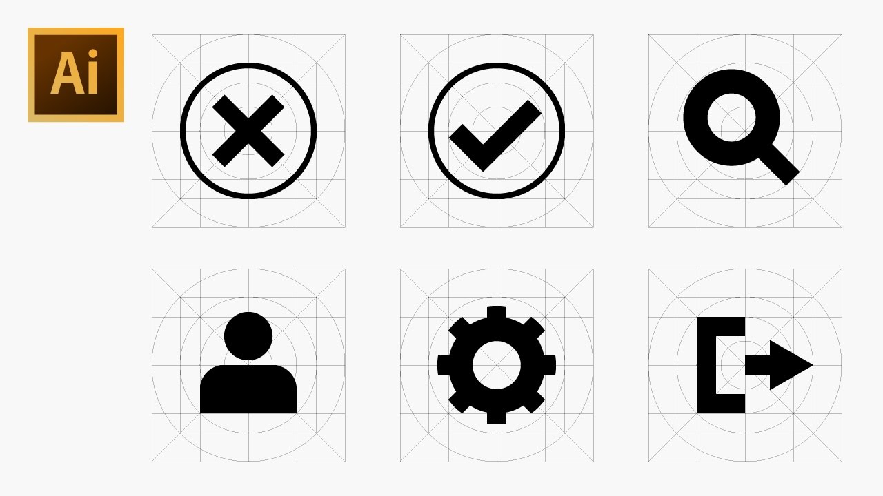 1280x720 How To Draw Icons Using Grid - Drawing Icon
