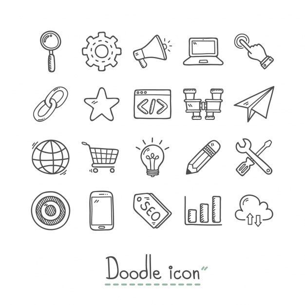 626x626 Hand Drawn Business Icons Collection Vector Free Download - Drawing Icon Vector