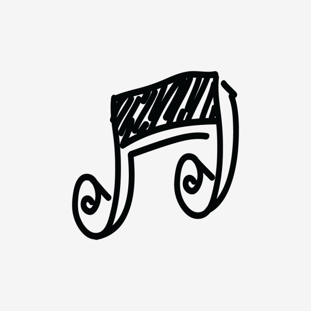 640x640 note music logo icon hand drawing, treble, play, freehand icons - Drawing Icon Vector