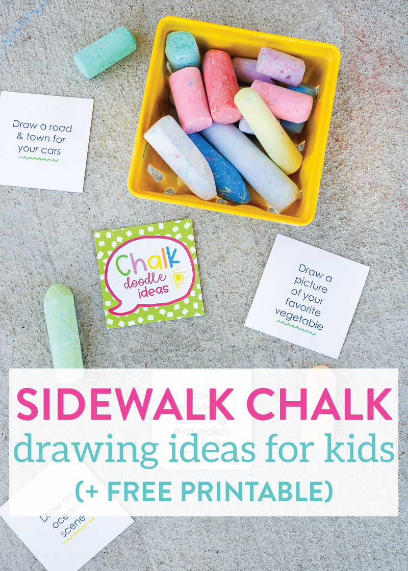 800x1120 sidewalk chalk drawing ideas for kids free printable idea cards - Drawing Ideas For Kids
