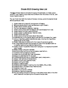 270x350 Drawing Ideas Sketchbook Tasks - Drawing Ideas List