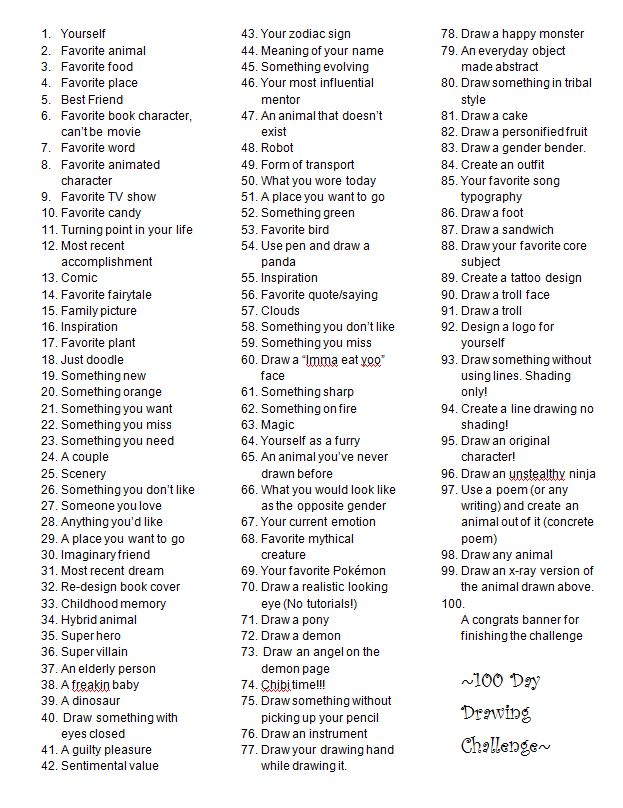 623x808 day drawing challenge challenges drawings, drawing - Drawing Ideas List