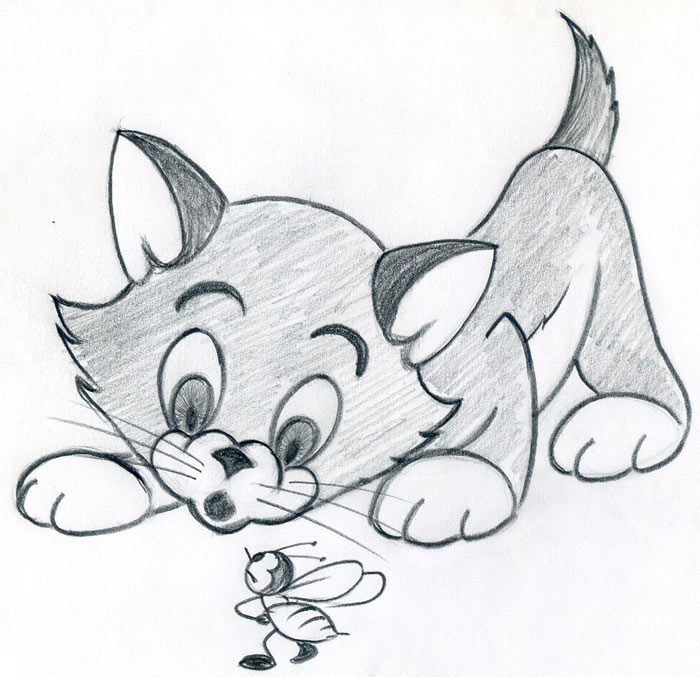 700x677 how to draw cartoon kitten easily and effortlessly in few simple - Drawing Images