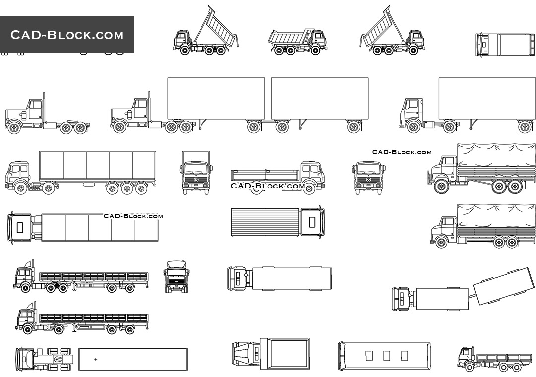 1080x760 Trucks Autocad Blocks, Free Cad Drawings Download - Drawing Images Download