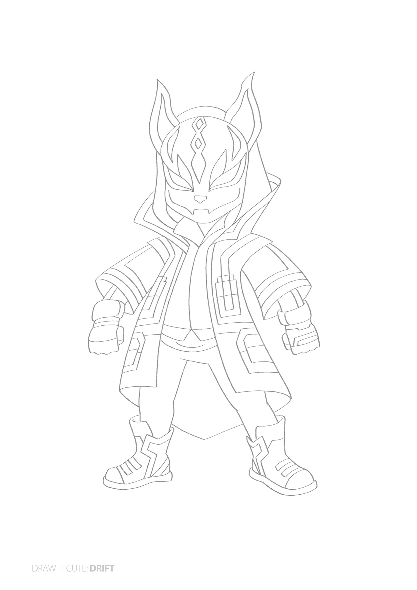 1400x1980 how to draw drift easy fortnite character skin on behance - Drawing In Browser