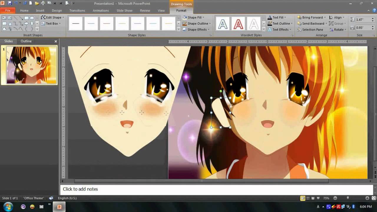 1280x720 drawing nagisa furukawa in powerpoint - Drawing In Powerpoint