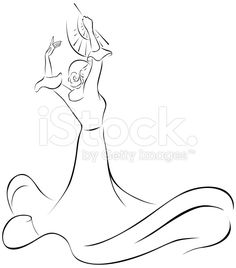 236x268 Flamenco Gypsy Dancer Ink Sketch Gesture Drawing Vector Art - Drawing In Spanish