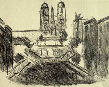 375x300 Spanish Steps And Dei Monti - Drawing In Spanish
