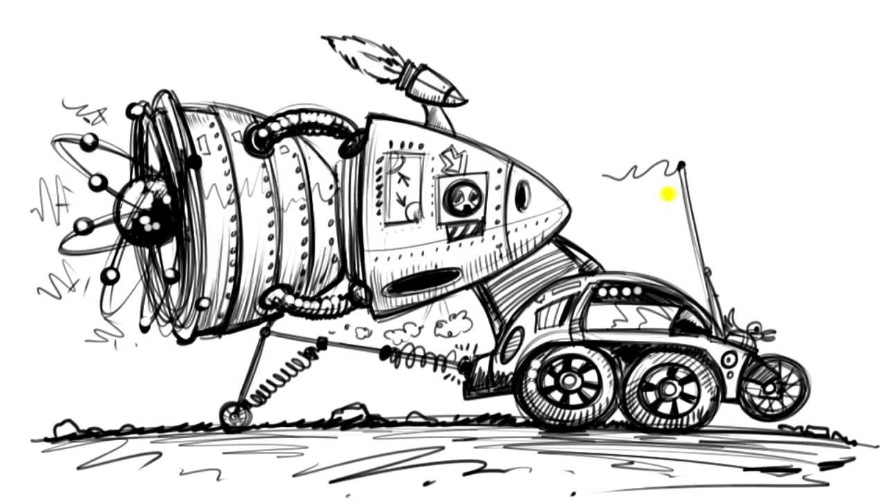 1280x720 Draw Cartoon Cars Of The Future - Drawing In The Car