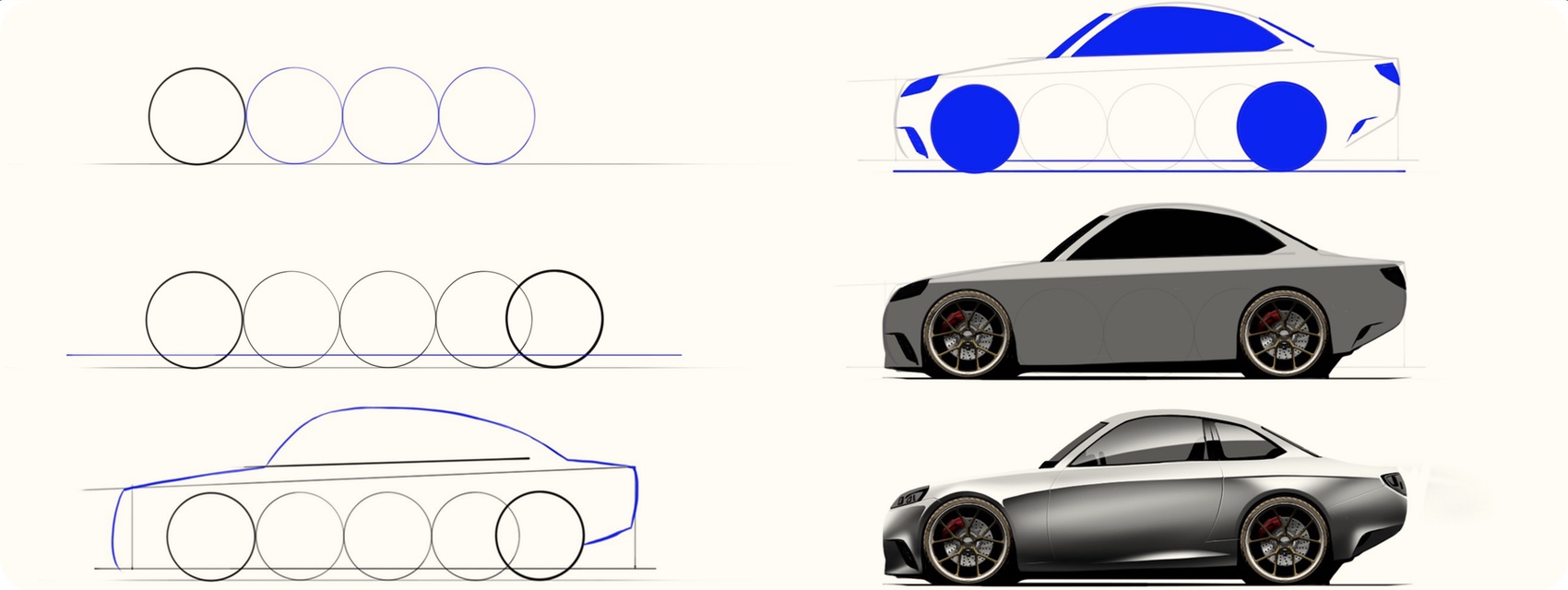 1700x640 How To Draw Cars Easy Step - Drawing In The Car