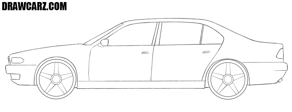 1000x384 how to draw a car for beginners drawcarz - Drawing In The Car