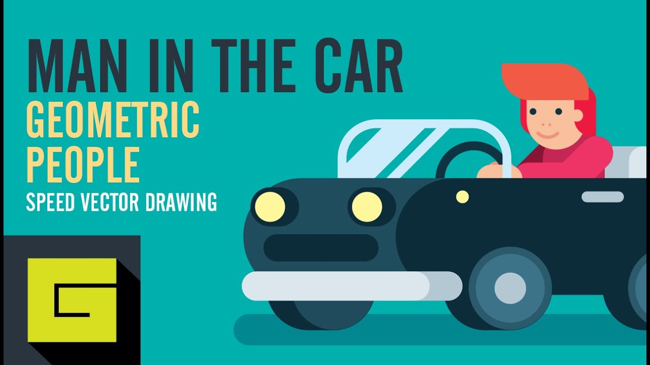 1280x720 Speed Drawing, How To Draw Man In The Car, Adobe Illustrator - Drawing In The Car
