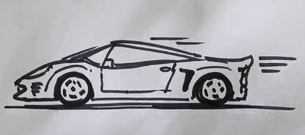 600x266 Easy Car Drawing Images - Drawing In The Car