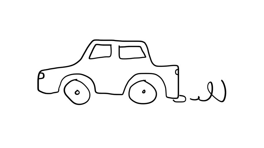 852x480 Car Drawing Animation With Pen Stock Footage Video - Drawing In The Car