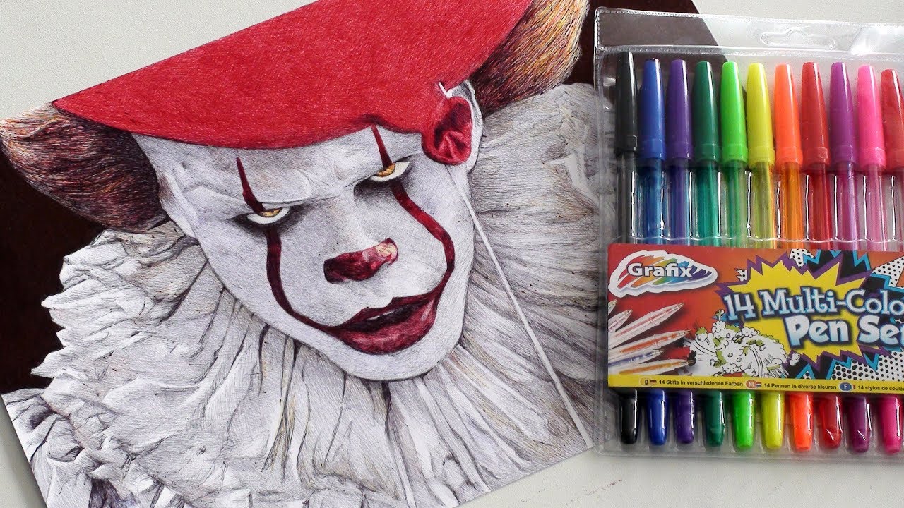 1280x720 Pennywise Pen Drawing - Drawing It