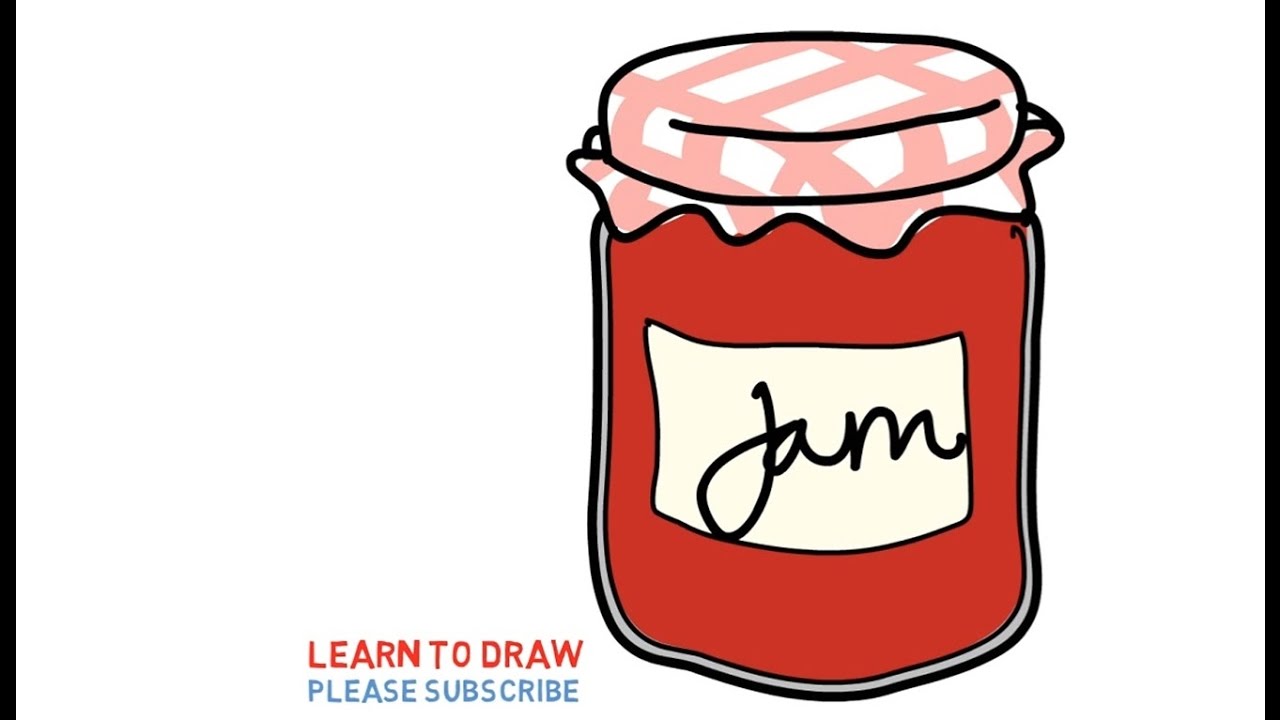 1280x720 easy step for kids how to draw a strawberry jam - Drawing Jam