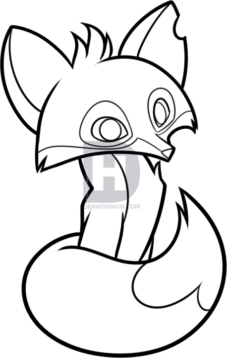 458x720 how to draw an animal jam fox, step - Drawing Jam