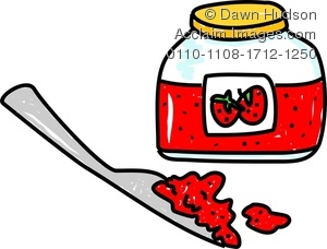 300x228 clipart image of a whimsical drawing of a jar of jam - Drawing Jam