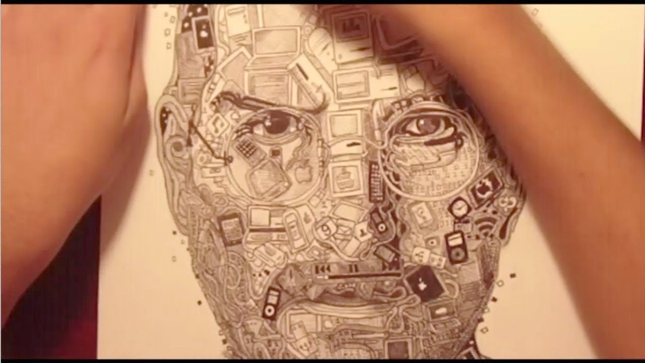1280x720 drawing steve jobs with drawings of apple products - Drawing Jobs