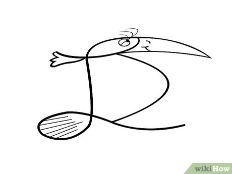 460x345 How To Draw A Bird Out Of A Cursive L Steps - Drawing L