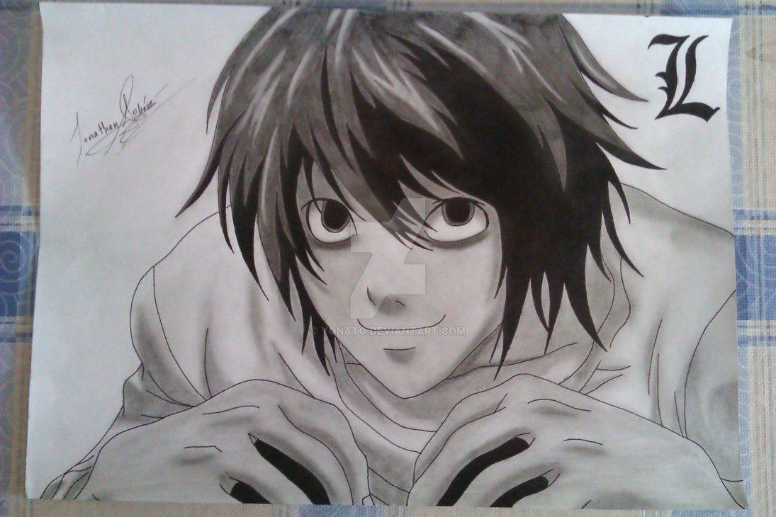 1095x730 My Drawings Death Note L - Drawing L