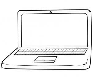 302x255 draw a laptop, step - Drawing Laptop