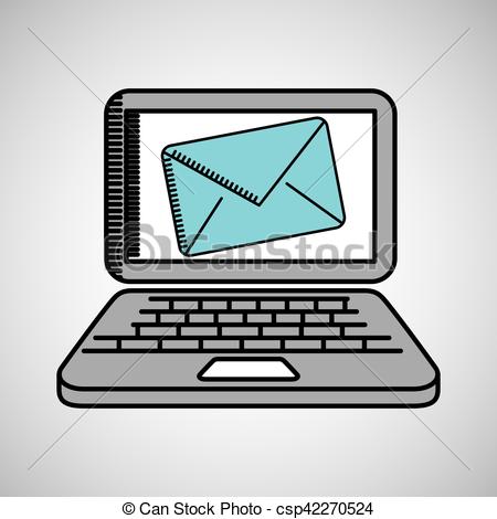 450x470 drawing laptop technology email vector illustration - Drawing Laptop