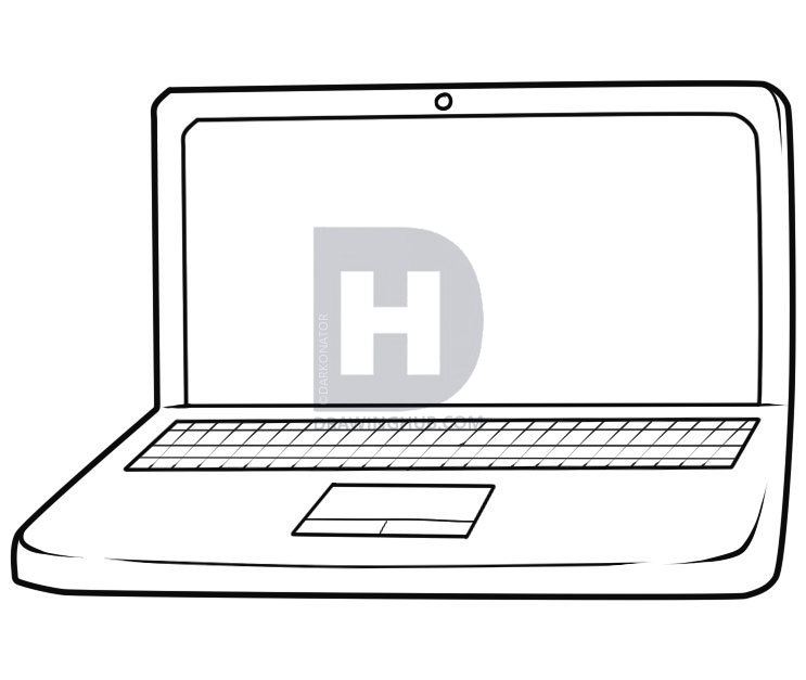 743x627 how to draw a laptop, step - Drawing Laptop