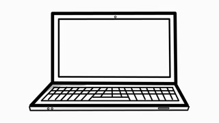 320x180 laptop computer line drawing illustration animation - Drawing Laptop