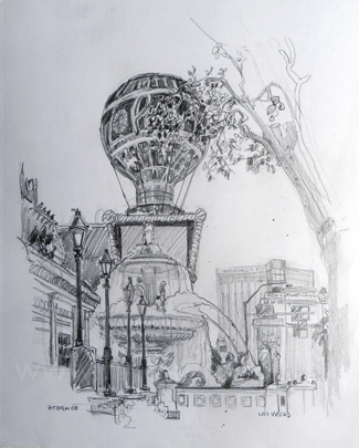 325x405 paul hitchen's pen and ink drawings gallery paris las vegas - Drawing Las Vegas