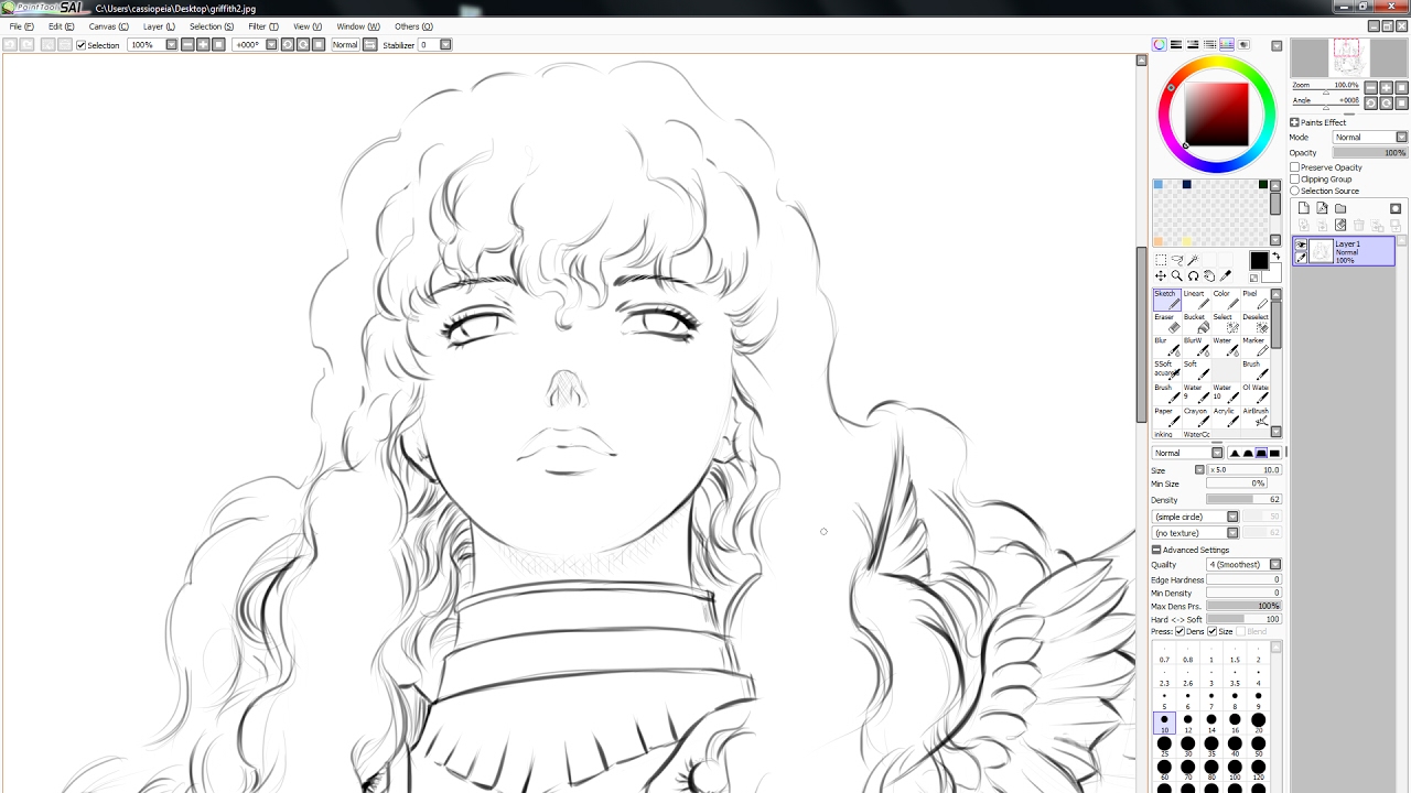 1280x720 Speed Drawing Lineart Griffith - Drawing Line Art