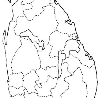 320x320 map of sri lanka showing the district boundaries - Drawing Lines On Map