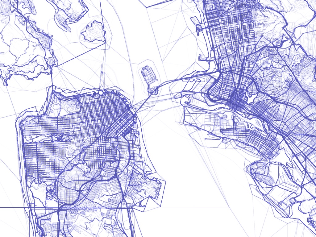 1024x768 Openstreetmap Every Line Ever, Every Point Ever Hi Stamen - Drawing Lines On Map